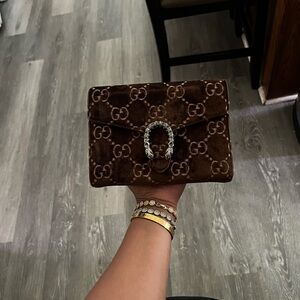 Authentic Gucci Brown Velvet GG purse